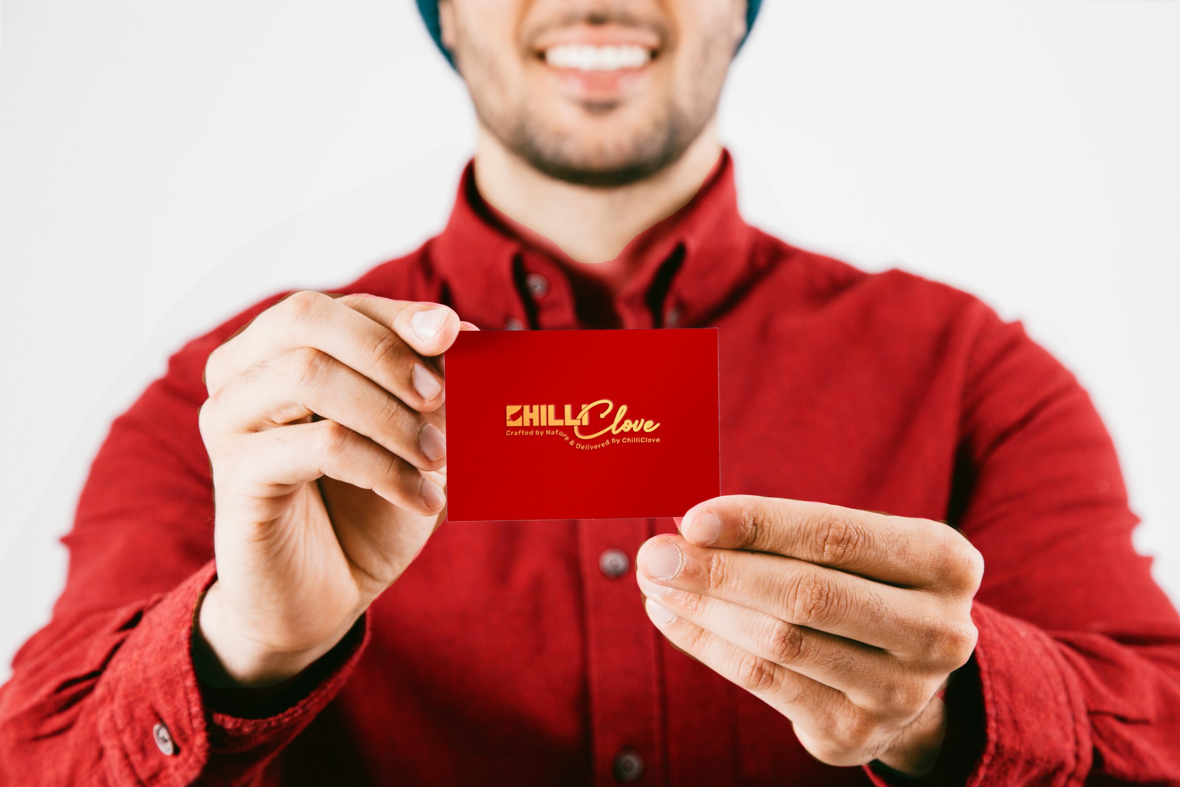 ChilliClove gold-foil business card