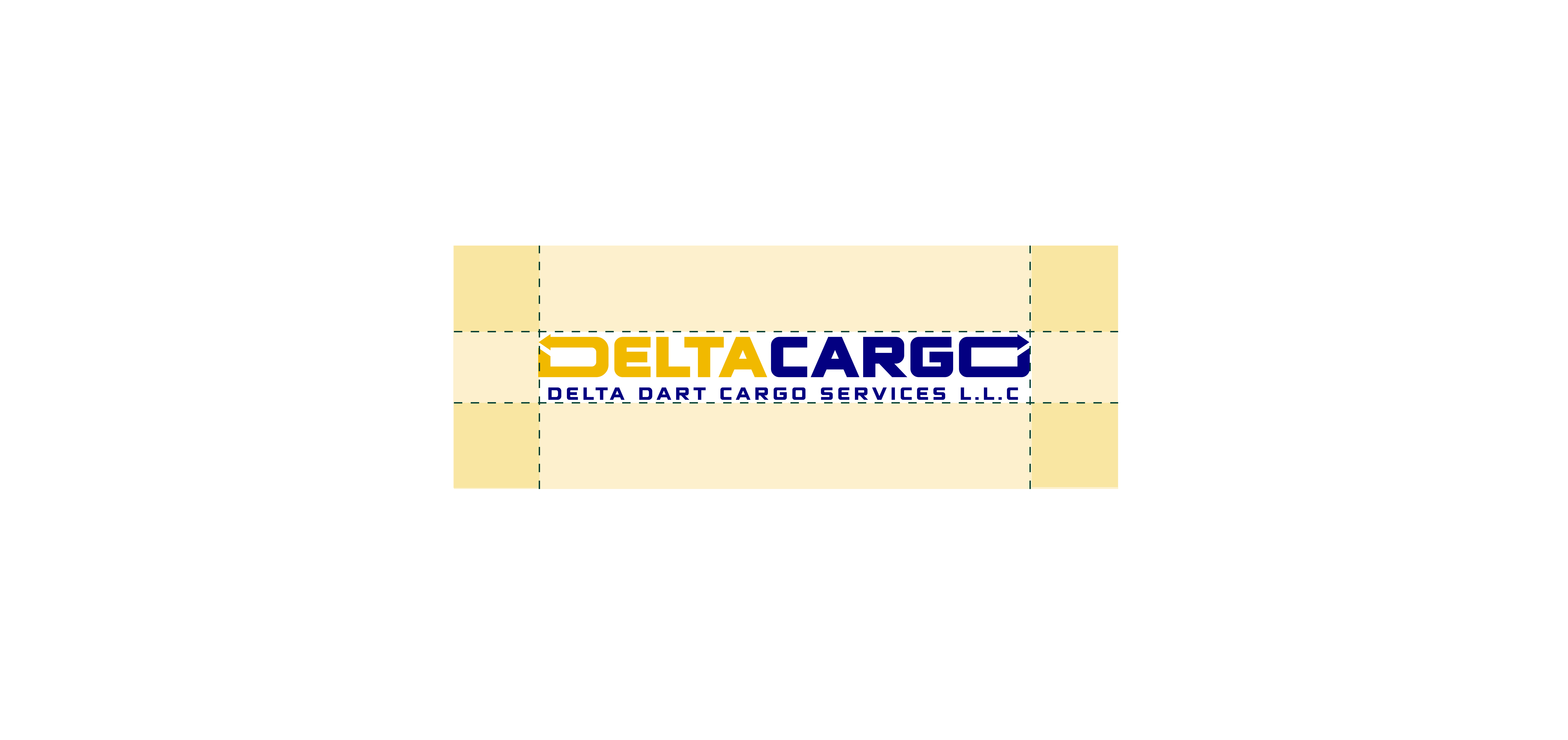 Delta Cargo wordmark clear space and minimum spacing rules