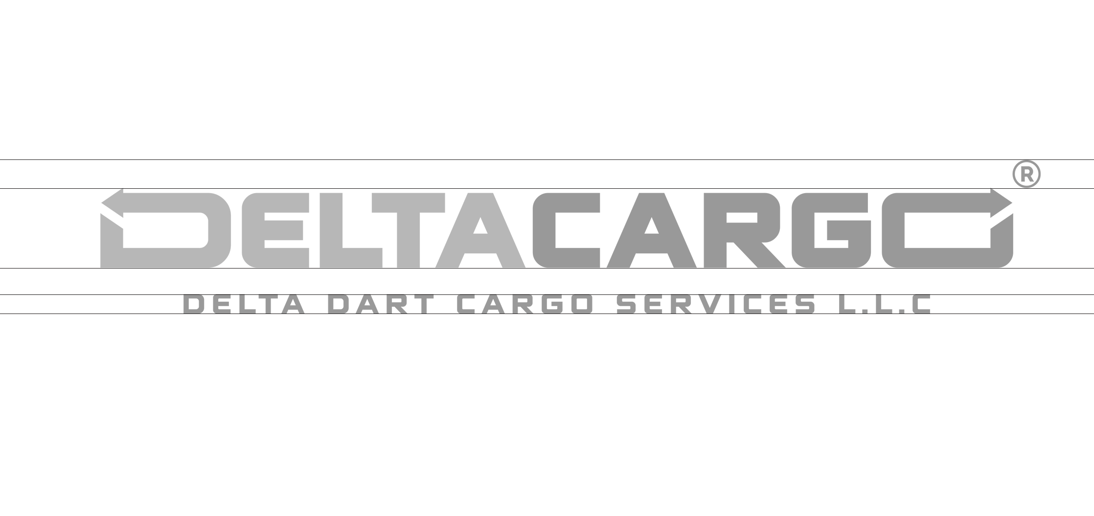 Delta Cargo wordmark construction and alignment grid