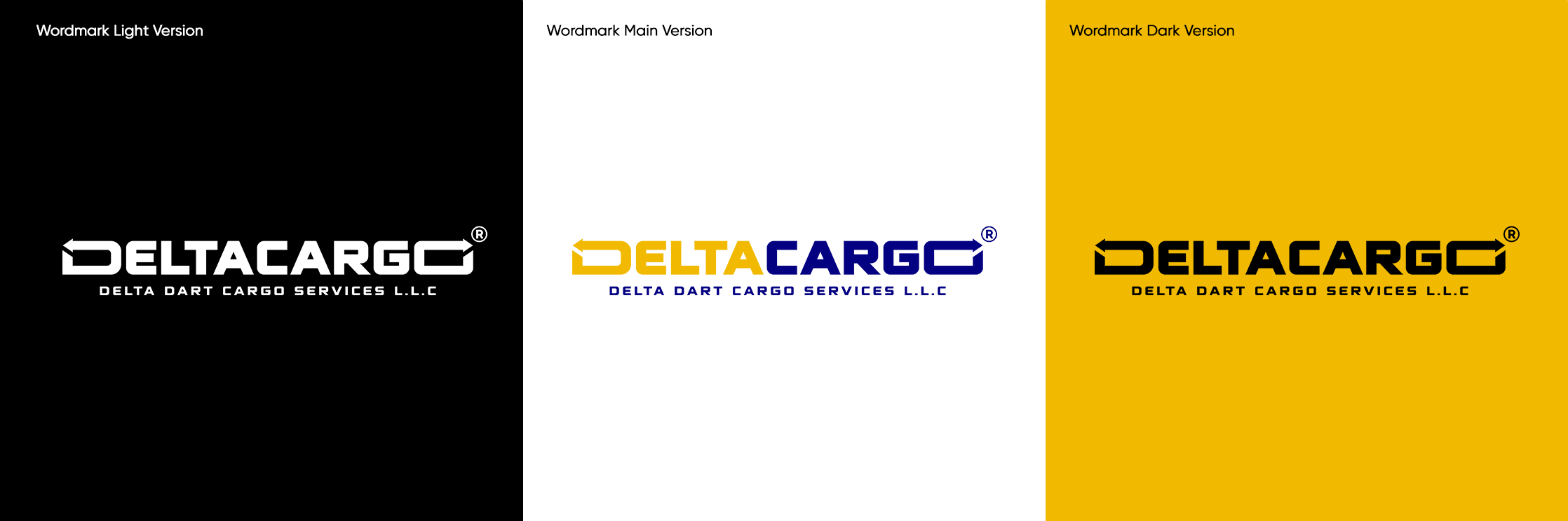 Delta Cargo primary logo lockup with the Delta Dart Cargo Services descriptor