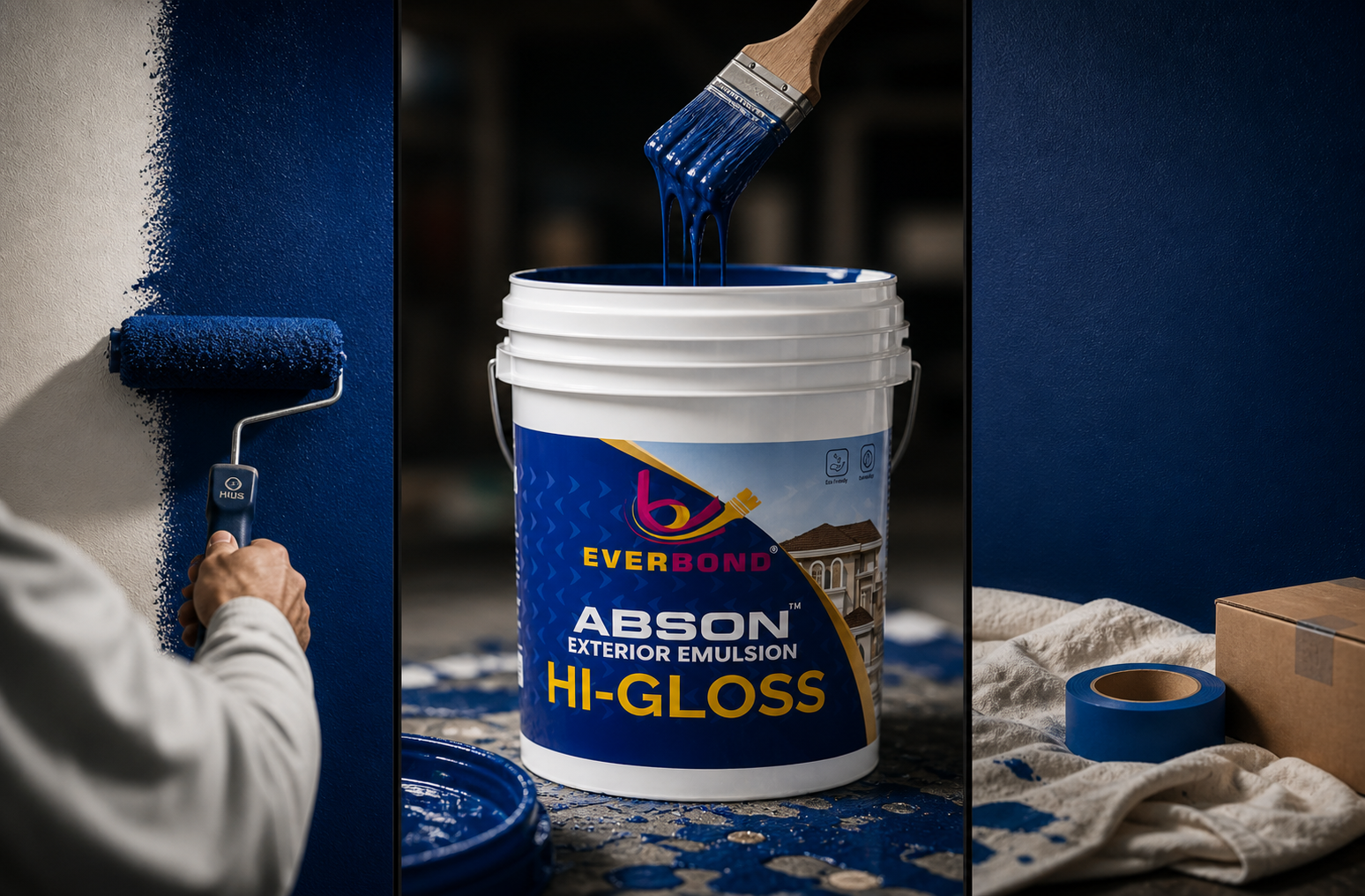Everbond paint application with roller and brush