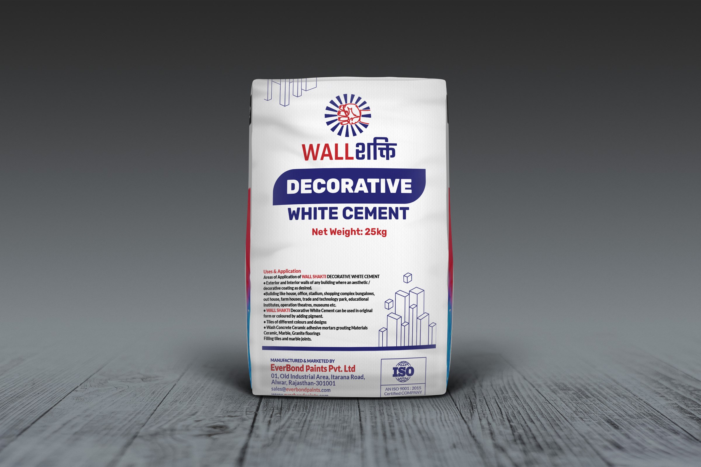 Everbond Wall Shakti Decorative White Cement bag packaging