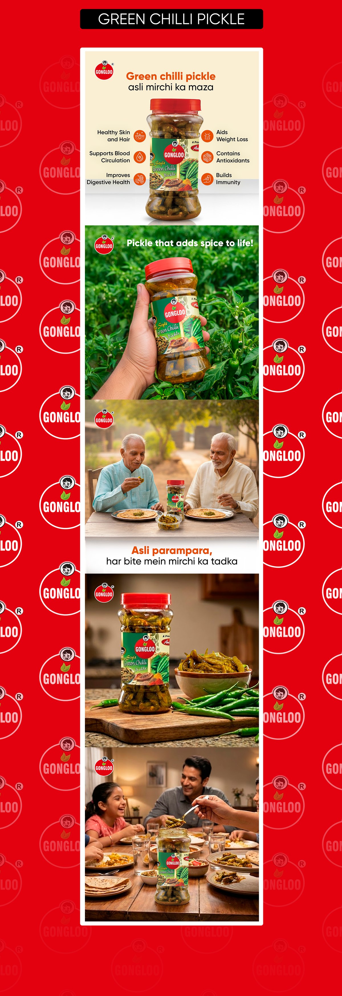 Gongloo Green Chilli Pickle Amazon listing images