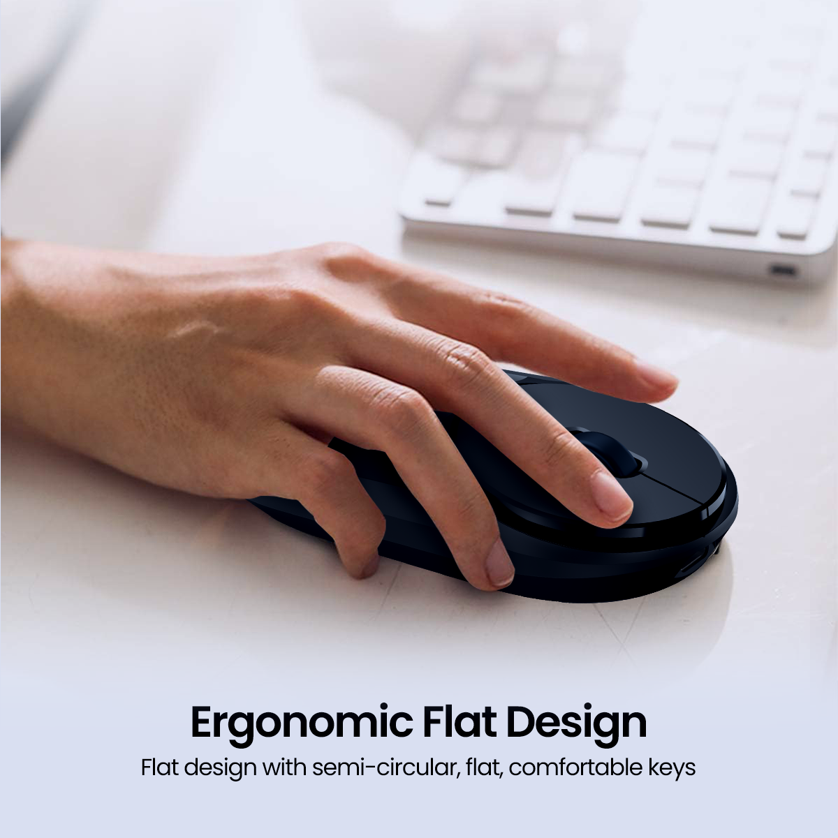 Portronics mouse ergonomic flat design detail