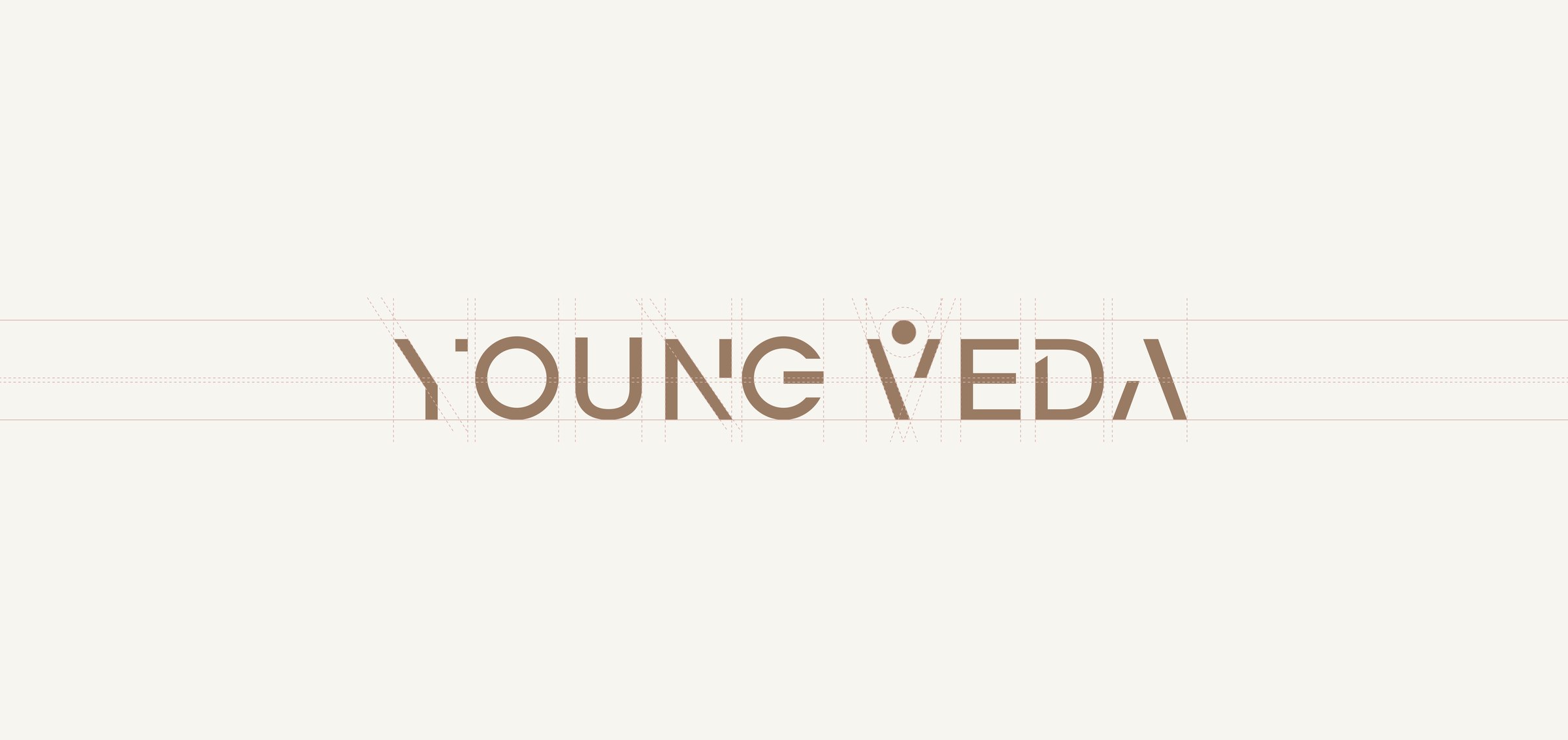 Young Veda logo construction and grid system