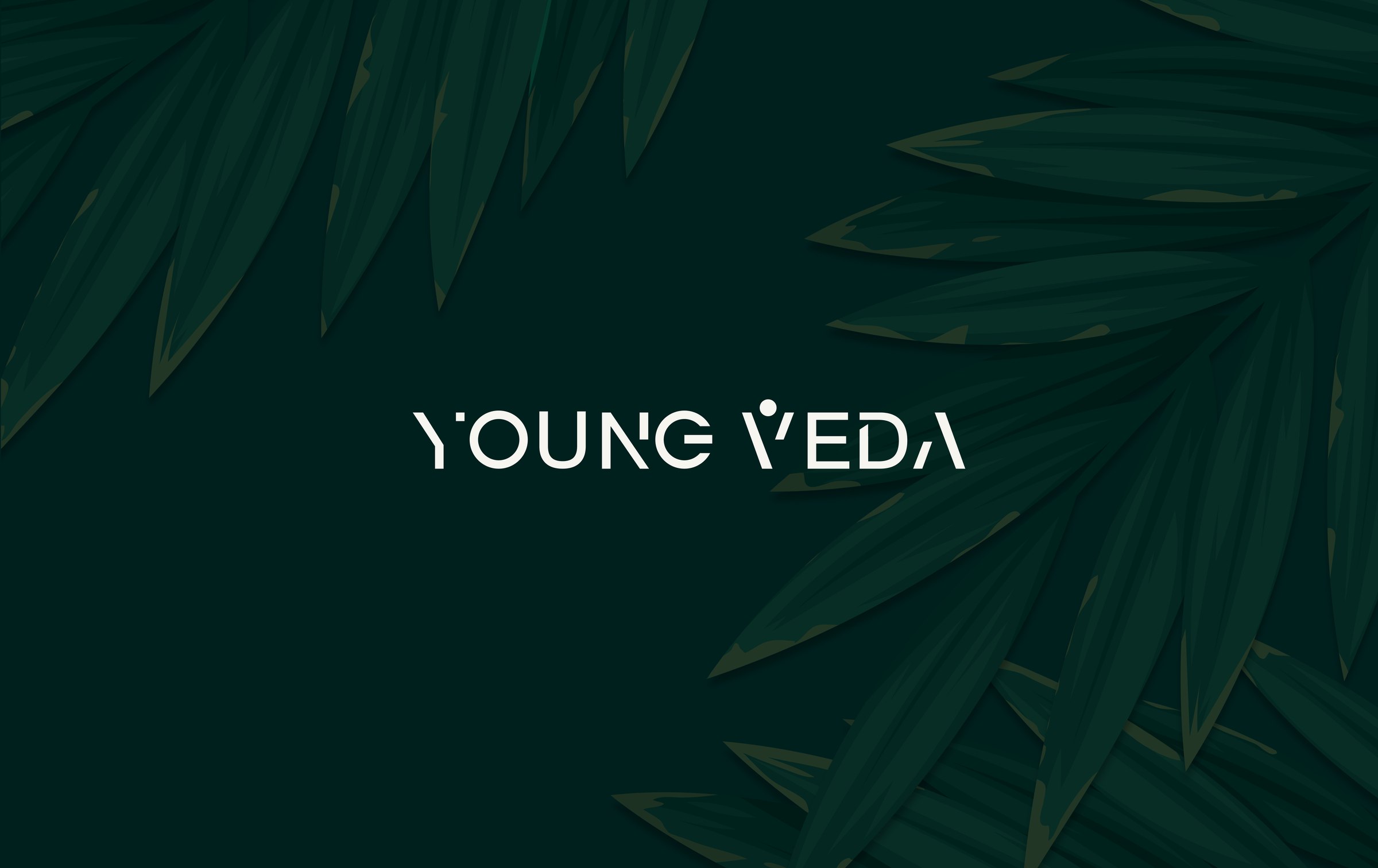 Young Veda logo on a botanical background