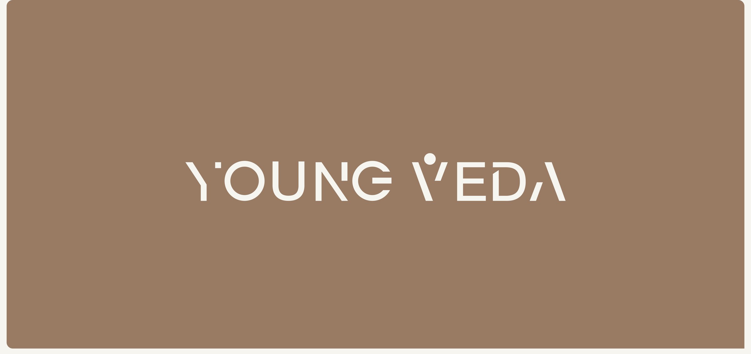 Young Veda logo reversed on brand colour