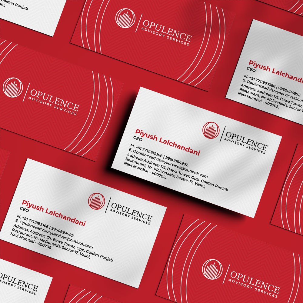 Opulence Advisory business card design