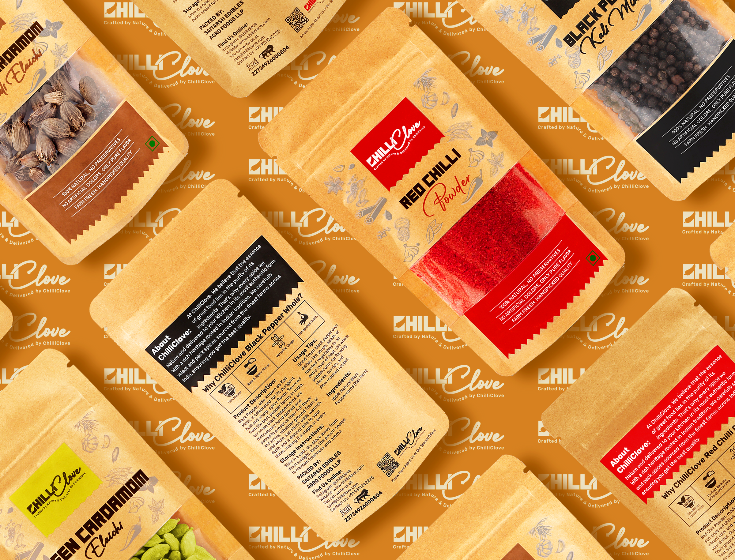 ChilliClove brand identity packaging FMCG